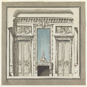 Drawing, Wall Elevation for a Salon with Mantelpiece, ca. 1785
