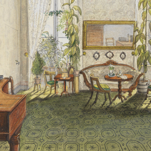 Drawing, Design for a Bourgeois Biedermeier Interior, 1853–58