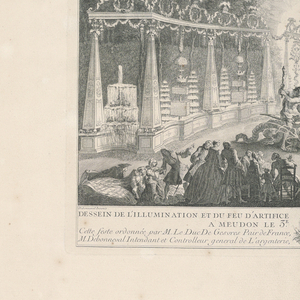Bound Print, Dessein de l’illumination et du feu d’artifice donné à Monseigneur le Dauphin à Meudon le 3e septembre 1735 (Design of the Illumination and Fireworks dedicated to His Grace the Dauphin at Meudon, September 3rd, 1735), 1756