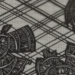 Stencil, Sedge Hats on a Lattice, 1780–1830