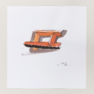 Drawing, Design for Roofs Brooch, 2002
