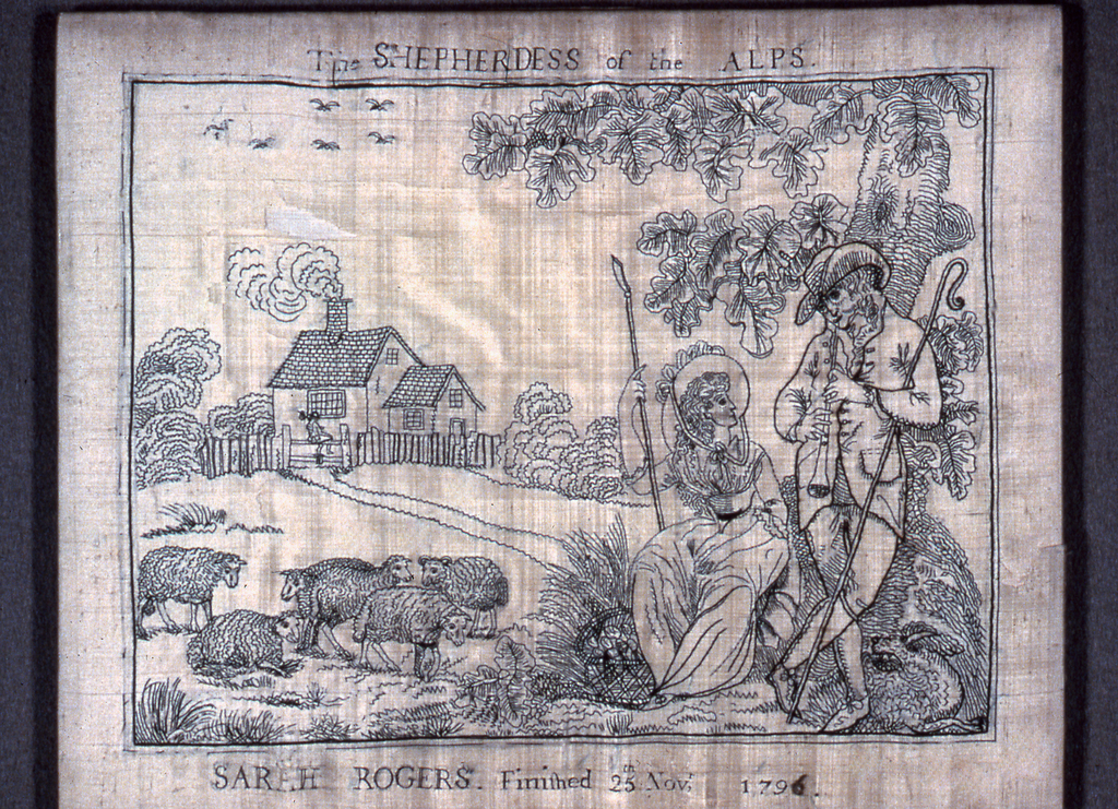 Embroidered Picture, The Shepherdess of the Alps