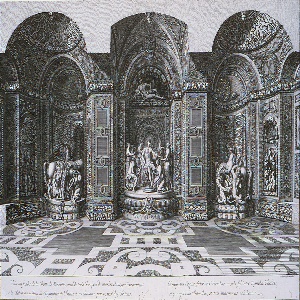 Print, Engraving:  Versailles, Grotto, Interior., 1676