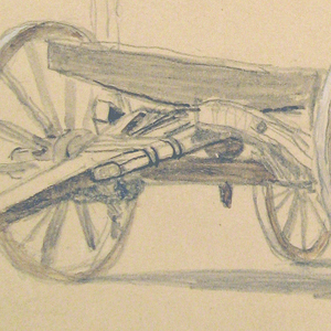 Drawing, Study of Covered Wagons, 1871
