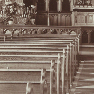Photograph, View of the chancel of an unidentified church, 1904–13