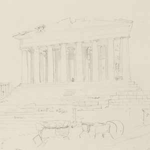 Drawing, Parthenon and Erectheion, Athens, April 1869