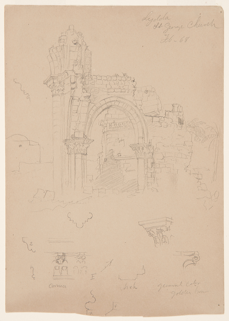 Drawing, Ruins of St. George Church, Lydda [present day Lod]