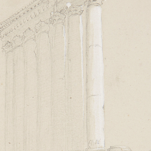 Drawing, Temple of Jupiter at Sunrise, Baalbek, May 7, 1868