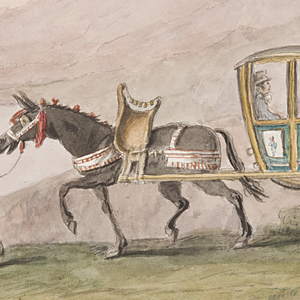 Drawing, Journey by Sedan Chair, 1828