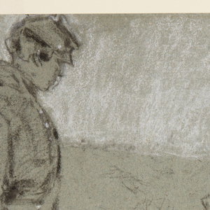 Drawing, Soldier Giving Water to a Wounded Companion, 1864