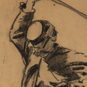 Drawing, Cavalry Soldier with Sword on Horseback, 1863