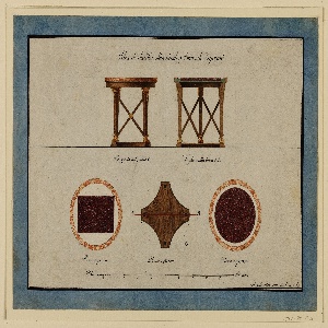Drawing, Design for Two Small Breakfast Tables, early 19th century