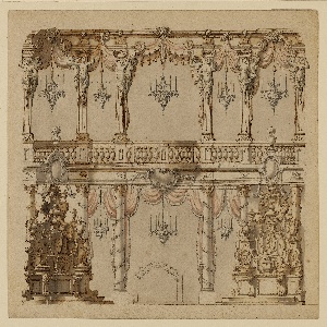Drawing, Theater Design for a Dining Room, before 1776