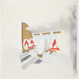 Drawing, Design for Convair 880 Airplane Club Area, 1957