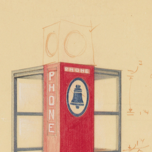 Drawing, Design for Telephone Booth, ca. 1950–60