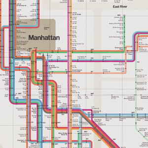 Poster, New York City Subway Map, 1974