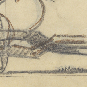 Drawing, Man with Spear and Two Hounds, n.d.