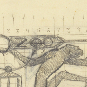 Drawing, Design for Signpost with Monkey, n.d.