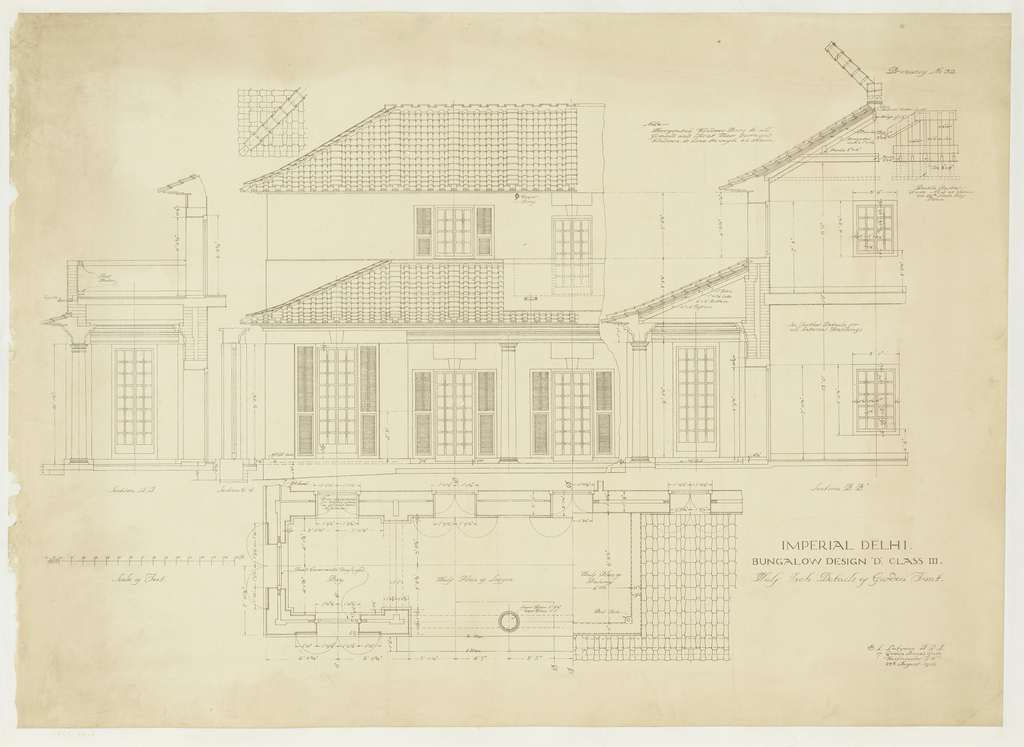 Print, Imperial Delhi, Bungalow Design "D" Class III