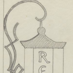 Drawing, Design for Restroom Signpost, n.d.