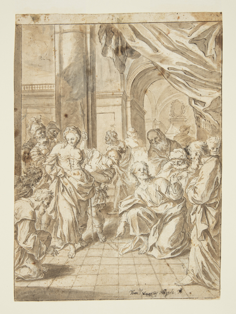 Drawing, Christ and the Adulterous Woman