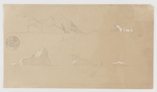 Drawing, Five Floating Icebergs, Canada