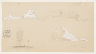 Drawing, Four Floating Icebergs, Canada