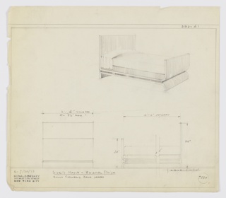 Drawing, Design for Bed