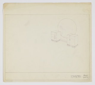 Drawing, Design for Vanity with Round Mirror