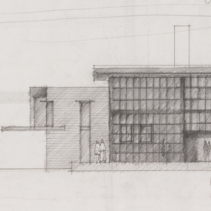 Drawing, Chicken Point Cabin, Hayden Lake, ID:  West and South Elevations, February 15, 2001