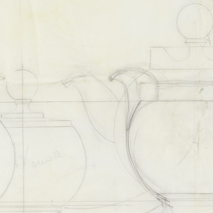 Drawing, Designs for Pitcher, Sugar Bowl, Serving Plate, Teapot and Tureen, Pinnacle Dinner Service, International China, 1940–50