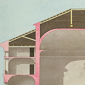 Drawing, Competition Design for La Fenice, Venice: Longitudinal section of the Salon, 1788