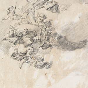 Drawing, Study for an Oval Ceiling Design: "Apollo, Strength, and Love", 1760–89