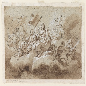 Drawing, The Virgin and Child Surrounded by Saints, ca. 1759