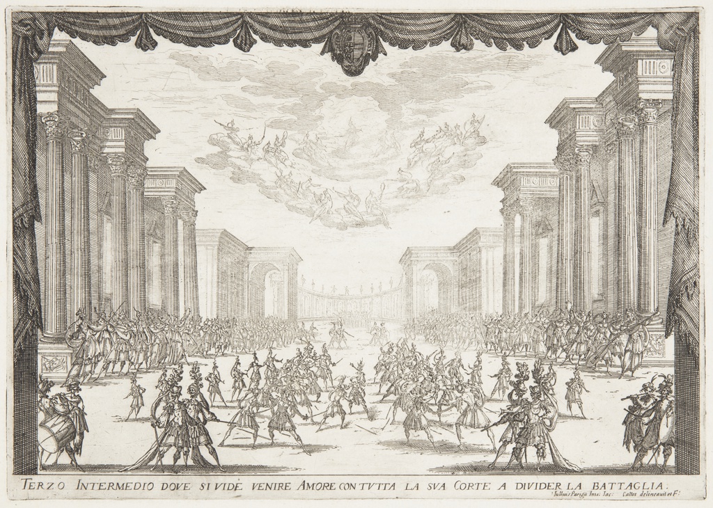 Print, Third Intermezzo, The Battle is Stopped by Love's Arrival with her Cortege