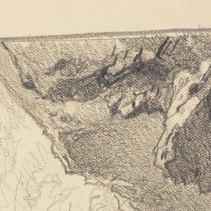 Sketchbook Folio, Rough Ocean with Towering Cliffs at Right, 1885–90