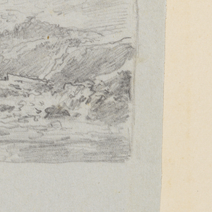 Album Page, Rough Sketch of Coastal Scene with Cliffs, ca. 1900