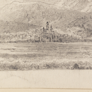 Album Page, View of Harbor Inlet with Village, perhaps Portree Harbor, Scotland, ca. 1880
