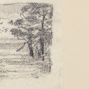 Album Page, Sketch of Landscape with Trees and Sky, late 19th century