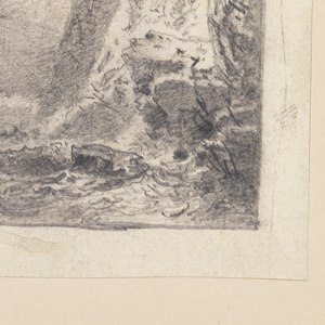 Album Page, Sun Striking High Cliffs over Sea, ca. 1899
