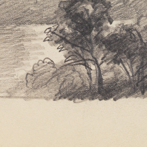 Sketchbook Folio, Landscape with Trees and Mountains, 1870–85