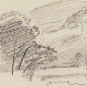 Sketchbook Folio, Quick Landscape with Trees and Mountains, 1870–85