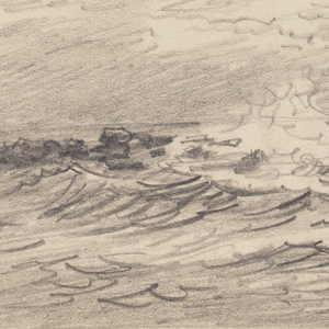 Sketchbook Folio, Sketch of Choppy Ocean, 1870–85