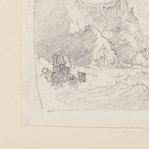 Album Page, Cliffs and Ocean, late 19th century