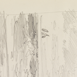 Sketchbook Folio, Cornish Coast ocean with Boat on Horizon, after 1878