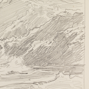 Sketchbook Folio, Cornish Sea Coast and Protruding Cliffs (Recto); Study of Rippling Water (Verso), after 1878