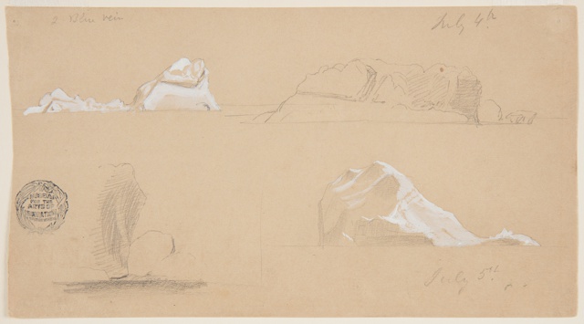 Drawing, Four Floating Icebergs, Canada