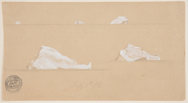 Drawing, Icebergs near Cape St. John, Canada