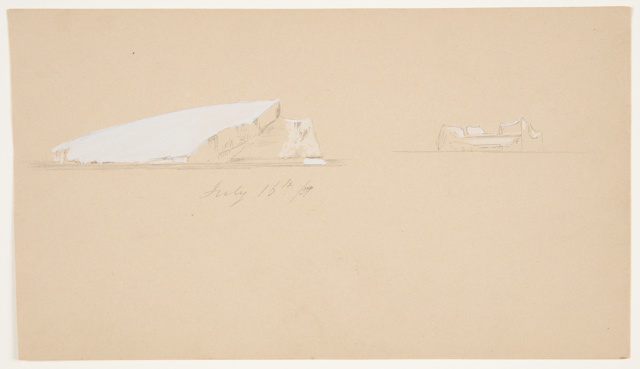 Drawing, Two Floating Icebergs, Canada
