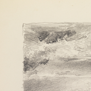 Sketchbook Folio, Study of Waves on Rocks with Cliffs, after 1878